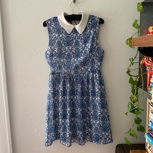 Ducks in a Row paisley blue dress S